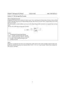 The Savings Plan Formula The savings plan formula