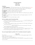 European Explorers Quiz One Study Guide