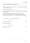 FP1 Past Paper Practice : Complex numbers 1 (a) The complex