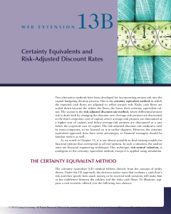 Certainty Equivalents and Risk-Adjusted Discount Rates