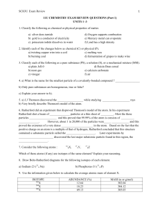 11U CHEMISTRY EXAM REVIEW QUESTIONS June 2010