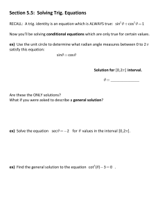 Trigonometric Equations