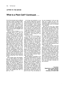 What is a Plant Cell? Continued