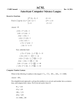 Answer - American Computer Science League