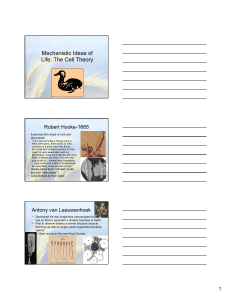 Mechanistic Ideas of Life: The Cell Theory