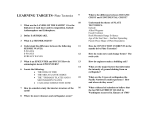 Plate Tectonic Learning Target Sheet