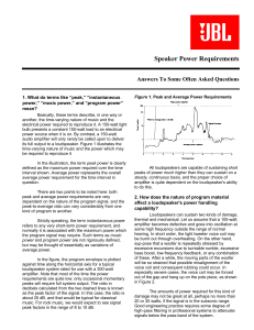 Speaker Power Requirements