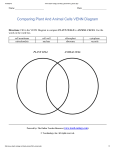 Comparing Plant And Animal Cells VENN Diagram