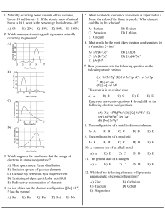 A) 0% B) 20% C) 50% D) 80% E) 100% 1. Naturally occurring boron