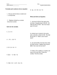 Translate each sentence into an equation. 1. The sum of five times a