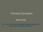 Chinese Dynasty Overview