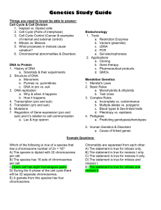 Genetics Study Guide Answers