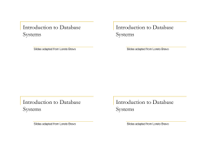 Introduction to Database Systems Introduction to Database