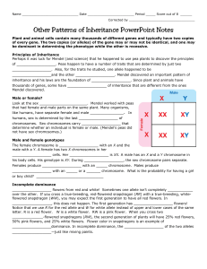 Other Patterns of Inheritance PowerPoint Notes