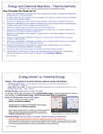 Energy and Chemical Reactions - Thermochemistry