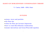 BASICS OF BOSE-EINSTEIN CONDENSATION THEORY Y. Castin