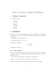 Class 4. Leverage, residuals and influence