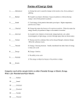 Forms of Energy Quiz - RRMS 8th Grade Science