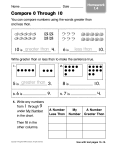 Compare 0 Through 10 10is 4. 6is 10. less than greater than 3. 10