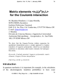 Matrix elements  for the Coulomb interaction