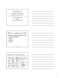 Measures of Central Tendency