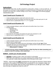 Cell Analogy Project - Point Source Science