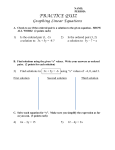 PRACTICE QUIZ - graphing linear equations