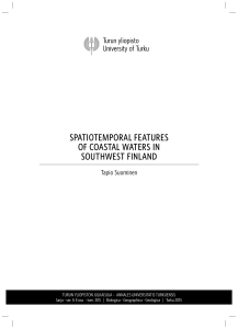 spatiotemporal features of coastal waters in southwest finland