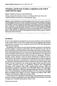 Abundance and diversity of surface zooplankton in the Gulf of Aqaba