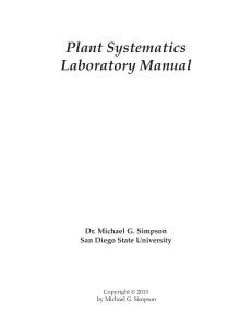 Plant Systematics Laboratory Manual