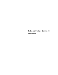 Database Design - Section 16