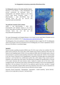 4.4. Phytoplankton and primary productivity off Northwest Africa The