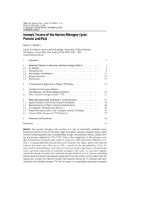 Isotopic Tracers of the Marine Nitrogen Cycle: Present and Past