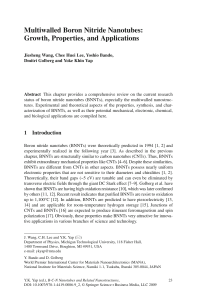 Multiwalled Boron Nitride Nanotubes: Growth, Properties, and