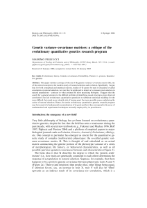 Genetic variance–covariance matrices: a critique of the evolutionary