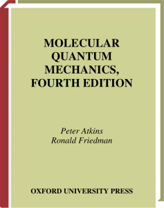 Molecular Quantum Mechanics