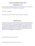 Genetics Probability Problem Set II Monohybrid Cross Dihybrid Cross