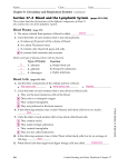 Section 37–2 Blood and the Lymphatic System