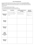 Forms of Energy Research Energy Form Description Examples and