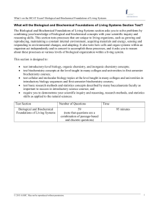 Biological and Biochemical Foundations of Living Systems