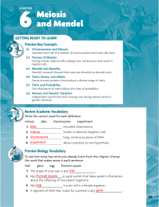 6 Meiosis and Mendel - Speedway High School