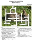 2.2 Multicellular Organisms and Cell Specialization