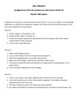 CELL PROJECT Assigned on 10-8-15 and due no later than 10