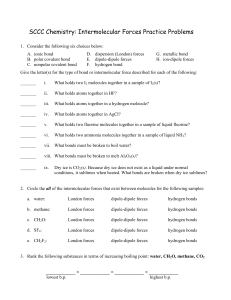 Intermolecular Forces Practice Problems