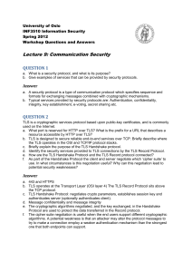 Lecture 9: Communication Security