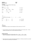 Chemistry Name: Random Problems Date: Hess`s Law 1. Calculate