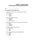 Chapter 3: Articular System