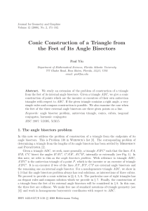 Conic Construction of a Triangle from the Feet of Its Angle Bisectors