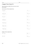 Chapter Test, Form 3A