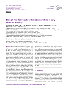 Did high Neo-Tethys subduction rates contribute to early Cenozoic